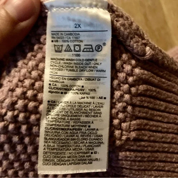 Old Navy Textured Tunic Sweater | Knit |Pullover
| Chunky | Mauve | Size 2X - Picture 10 of 10